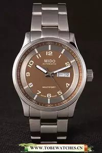 Mido Multifort Stainless Steel Strap Gold Dial En59278