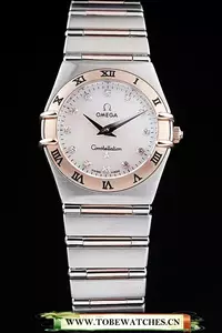 Omega Constellation Jewelry Rose Gold Case White Dial En58143