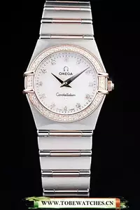 Omega Constellation Jewelry Diamond Case White Dial En58144