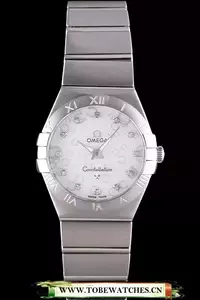 Omega Constellation White Dial With Omega Logo Stainless Steel Band En59534