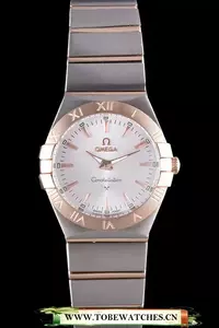 Omega Constellation Rose Gold Bezel Two Tone Band En59555