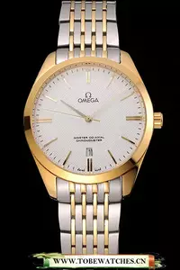 Omega Tresor Master Co Axial White Dial Gold Case Two Tone Stainless Steel Bracelet En121396