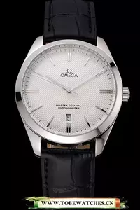 Omega Tresor Master Co Axial White Dial Stainless Steel Case Black Leather Strap En121398