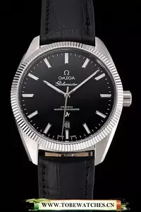 Omega Globemaster Black Dial Stainless Steel Case Black Leather Strap En122237