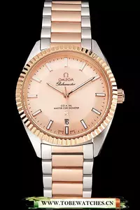 Omega Globemaster Rose Gold Dial Stainless Steel Case Rose Gold Bezel Two Tone Bracelet En122456