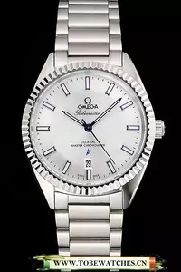 Omega Globemaster Silver Dial Blue Hands Stainless Steel Case And Bracelet En122457
