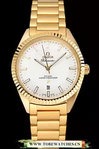 Omega Globemaster White Diak Gold Case And Bracelet En122459