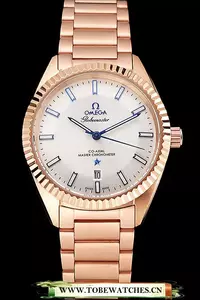 Omega Globemaster White Dial Rose Gold Case And Bracelet En122460