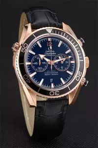 Omega Seamaster Planet Ocean Chronograph Ceragold Black Dial En60286