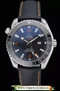 Omega Seamaster Planet Ocean Gmt Black Dial Black Leather Band En60288