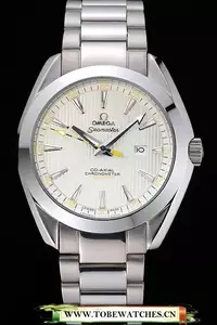 Omega Seamaster Aqua Terra Ivory Dial Black And Yellow Seconds Hand Stainless Steel Bracelet En60414