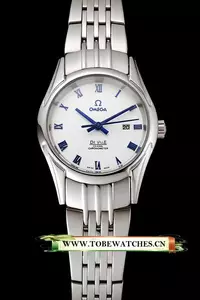 Omega De Ville Ladies White Dial Blue Numerals Stainless Steel Case And Bracelet En123893