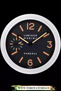 Panerai Luminor Marina Wall Clock Silver Orange En59822