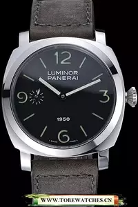Panerai Luminor Stainless Steel Bezel Grey Leather Bracelet En60219