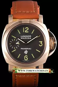 Panerai Luminor Marina Black Dial Brown Leather Bracelet En10231