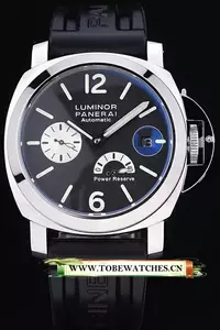 Panerai Luminor Power Reserve Black Dial Black Rubber Bracelet En10531
