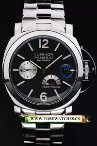 Panerai Luminor Power Reserve Black Dial Stainless Steel Bracelet En10751