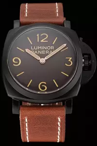 Panerai Luminor Brown Dial Black Pvd Case Brown Leather Strap En123961