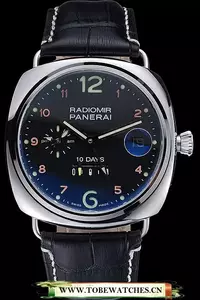 Panerai Radiomir Stainless Steel Bezel Black Leather Bracelet En119015