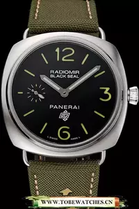 Panerai Radiomir Black Seal Logo Acciaio Black Dial Green Bracelet En124471