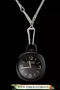 Panerai Radiomir Pocket Watch Black Dial Black Plated Case Stainless Steel Chain En123572