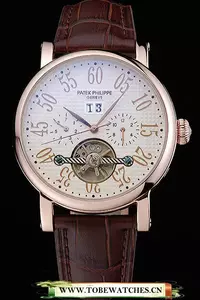 Patek Philippe Grand Complications Gold Case White Dial Arabic Numerals Brown Leather Bracelet En118777
