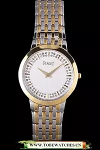 Piaget Traditional Gold Case Double Studded Minute Markers White Dial En58239