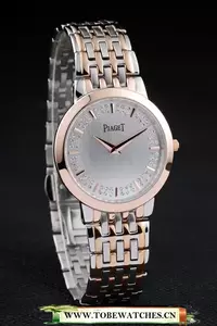 Piaget Traditional Rose Gold Case Double Studded Minute Markers Silver Dial En58245