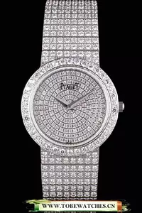 Piaget Limelight Diamonds Encrusted Stainless Steel Watch En59310
