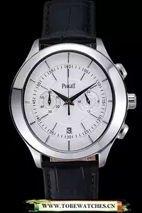 Piaget Gouverneur Chronograph Stainless Steel White Dial En59895