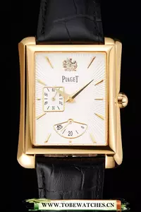Piaget Emperador Tourbillon Skeleton Gold Diamond Case Black Leather Bracelet En124557