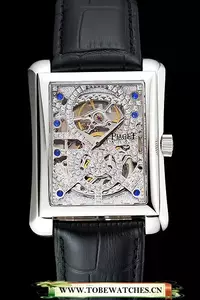 Piaget Emperador Tourbillon Skeleton Silver Case Brown Leather Bracelet En124561