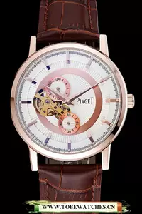 Piaget Altiplano White Dial Gold Case Brown Leather Bracelet En124896