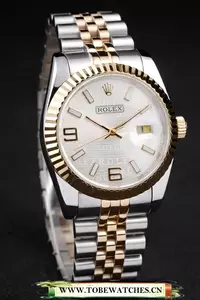 Rolex Datejust Two Tone Stainless Steel  Gold Plated Silver Dial En58027