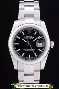 Rolex Datejust Polished Silver Bezel Black Dial En58648