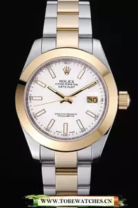Rolex Datejust Stainless Steel And Gold Case White Dial En60163