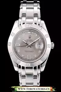 Rolex Daydate Diamond Plated Stainless Steel Bezel Grey Dial En58933