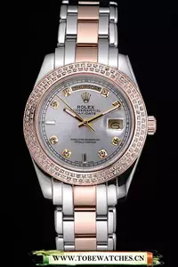 Rolex Daydate Diamond Plated Rose Gold Bezel Pearl Dial En58939