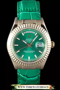 Rolex Day Date Oyster Collection Green Leather Band En59563