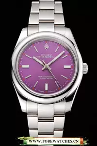 Rolex Oyster Perpetual Red Grape Dial Stainless Steel Case And Bracelet En122248