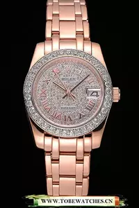 Rolex Datejust Diamond Dial And Bezel Pink Gold Case And Bracelet En120979