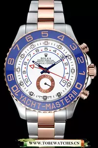 Rolex Yacht Master Ii White Dial Blue Bezel Stainless Steel And Rose Gold Bracelet En60166