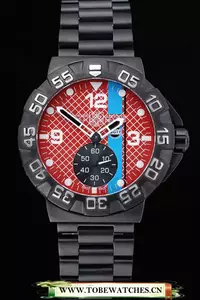 Tag Heuer Formula One Special Gulf Edition Red And Blue Dial Ion Plated Steinless Steel Bracele En60186