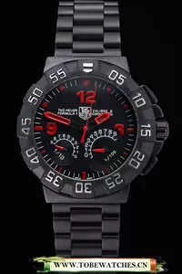 Tag Heuer Formula One Calibre S Black Dial Red Numerals Ion Plated Steinless Steel Bracelet En60195