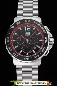 Tag Heuer Formula 1 Chronograph Black Dial Black Bezel Stainless Steel Band Red Numerals En119100