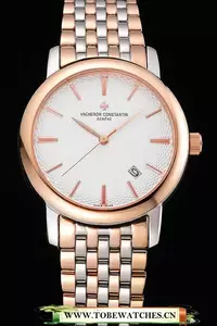 Vacheron Constantin Patrimony Silver Dial Rose Gold Case Two Tone Bracelet En120864
