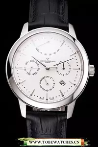 Vacheron Constantin Traditionnelle Power Reserve White Dial Stainless Steel Case Black Leather Strap En122010