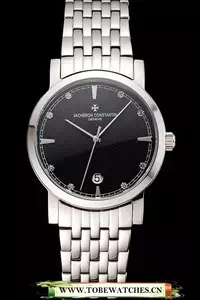 Vacheron Constantin Fine Black Dial Stainless Steel Case And Bracelet En122784