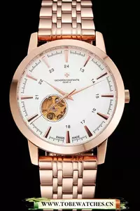 Vacheron Constantin Tourbillon White Dial Rose Gold Case And Bracelet En123011