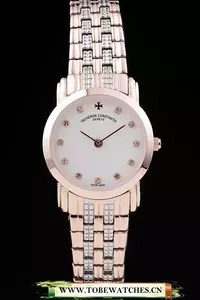 Vacheron Constantin Patrimony Traditionnelle White Dial Diamond Numerals Two Toned Bracelet En74622